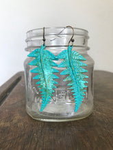 Load image into Gallery viewer, large green verde fern earrings