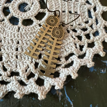 Load image into Gallery viewer, Long hold MCM brass earrings
