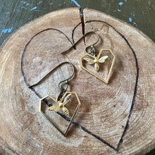 Load image into Gallery viewer, Bee True Heart earrings
