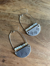 Load image into Gallery viewer, Hand stamped trio of trees with amazonite stones
