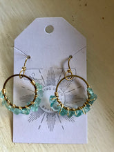 Load image into Gallery viewer, Aquamarine rock Candy hoops
