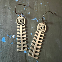 Load image into Gallery viewer, Long hold MCM brass earrings

