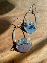 Load image into Gallery viewer, Hand stamped silver stamped moon phase with labradorite
