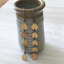 Load image into Gallery viewer, Bronze teardrop dangle earrings
