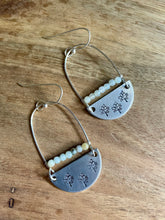Load image into Gallery viewer, Hand stamped trio of trees with amazonite stones
