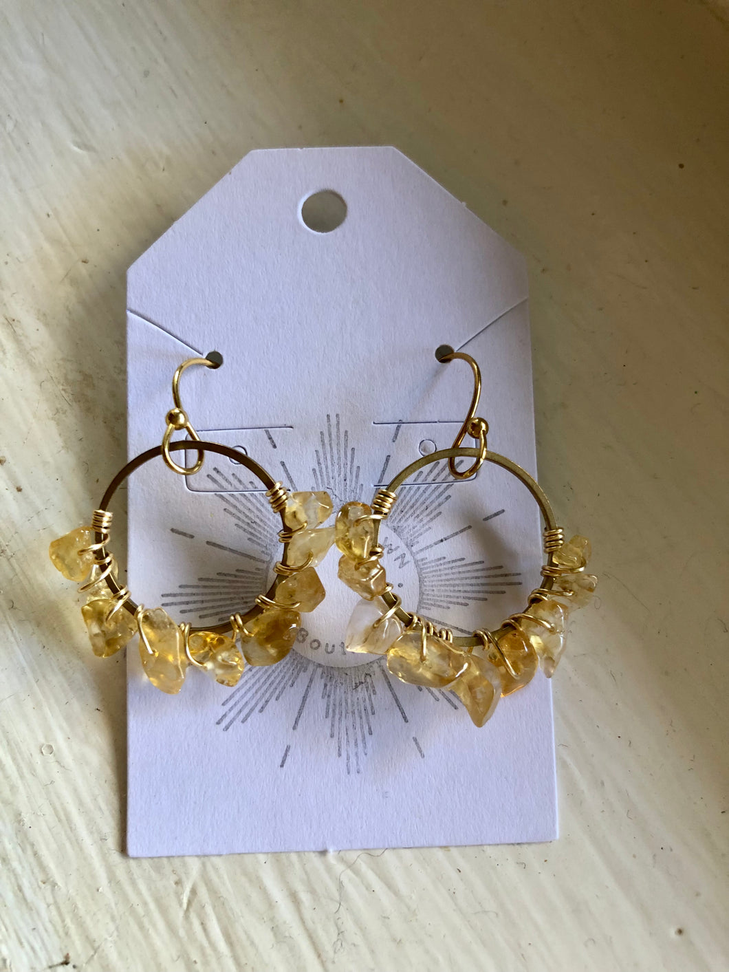 Citrine  rock Candy hoops