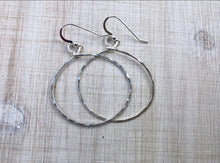 Load image into Gallery viewer, Silver hammered hoops
