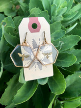 Load image into Gallery viewer, Gold Bee resin earrings
