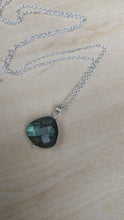 Load and play video in Gallery viewer, Large labradorite teardrop on a sterling chain
