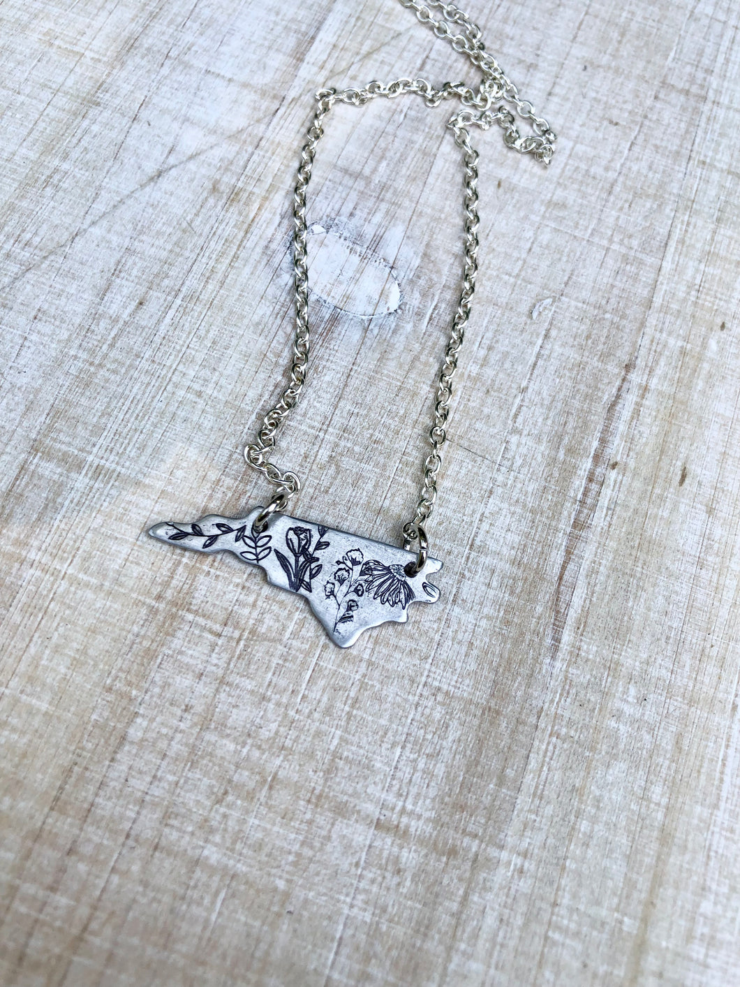 State of North Carolina wildflower necklace