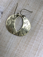 Load image into Gallery viewer, Wildflower moon earrings in gold earrings, large
