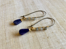 Load image into Gallery viewer, Lapis and labradorite stone earrings
