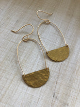 Load image into Gallery viewer, Hammered brass half circles and hoop earrings
