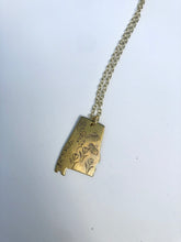 Load image into Gallery viewer, State of Alabama brass wildflower necklace
