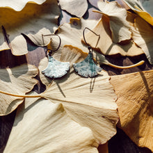 Load image into Gallery viewer, Beautiful handmade brass ginkgo leaf earrings
