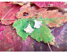 Load image into Gallery viewer, Beautiful handmade brass ginkgo leaf earrings
