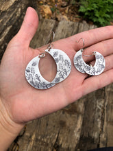 Load image into Gallery viewer, Wildflower moon earrings in silver earrings, small
