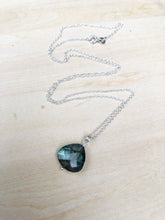 Load image into Gallery viewer, Large labradorite teardrop on a sterling chain
