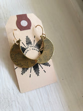 Load image into Gallery viewer, Wildflower moon earrings in gold earrings, small
