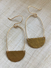 Load image into Gallery viewer, Hammered brass half circles and hoop earrings
