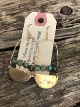 Load image into Gallery viewer, Hand stamped mountains with turquoise beads
