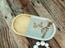 Load image into Gallery viewer, Concrete accessory tray with gold accent
