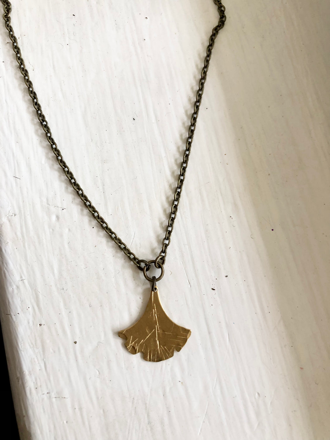 Ginkgo leaf necklace